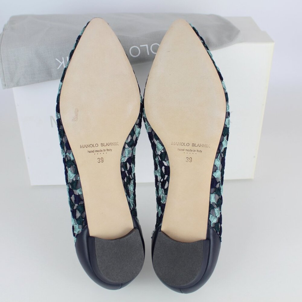 NEW MANOLO BLAHNIK Hangisi Lace Flats, EU 39, Office to Party/ Events - Picture 15 of 16